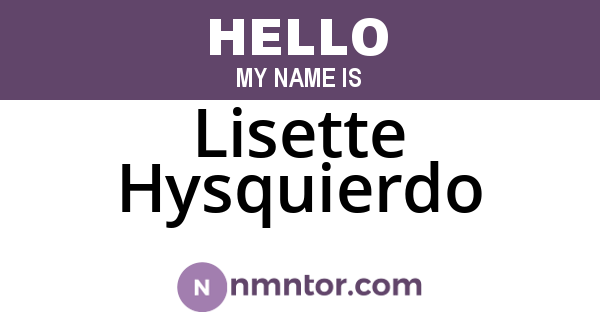 Lisette Hysquierdo
