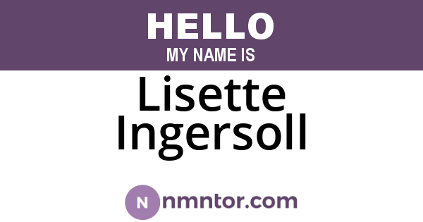 Lisette Ingersoll