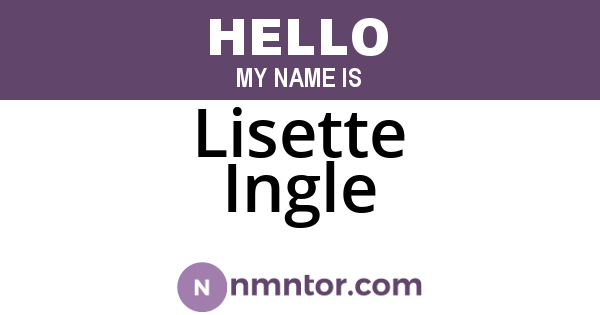 Lisette Ingle
