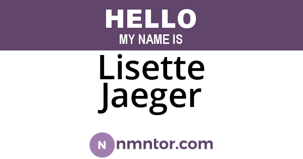 Lisette Jaeger