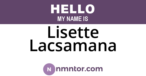 Lisette Lacsamana