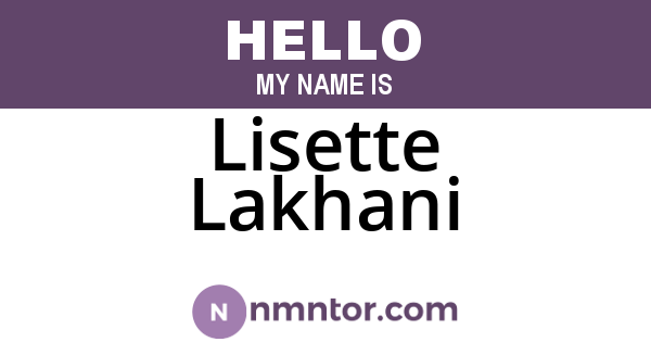 Lisette Lakhani