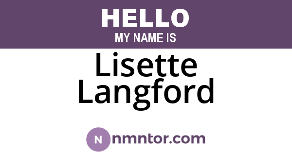 Lisette Langford