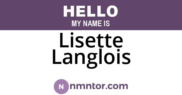 Lisette Langlois