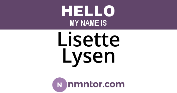 Lisette Lysen
