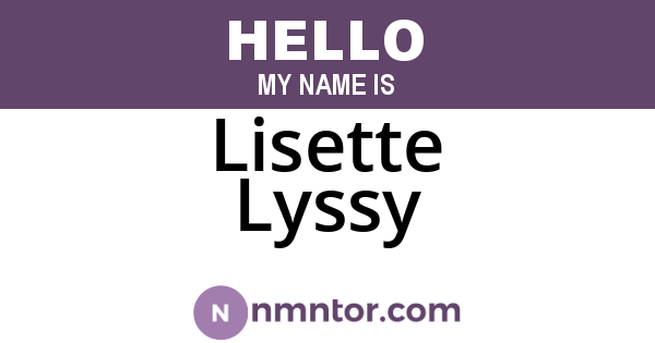 Lisette Lyssy