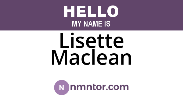 Lisette Maclean