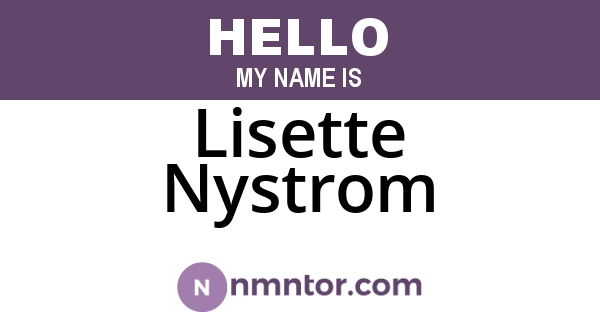 Lisette Nystrom