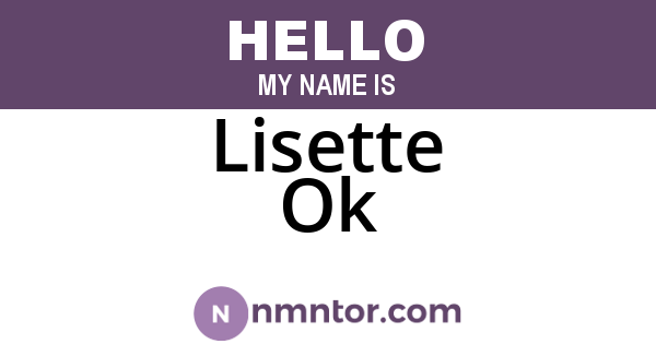 Lisette Ok