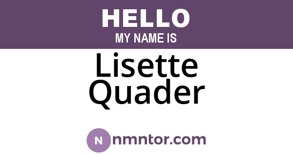 Lisette Quader