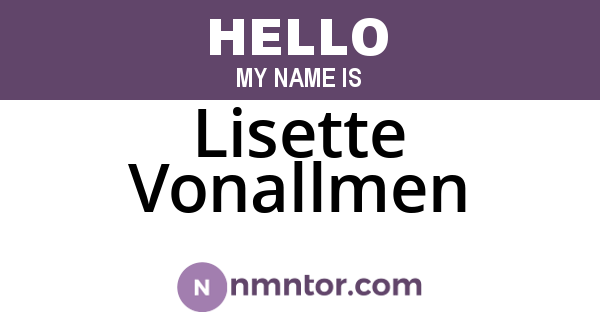 Lisette Vonallmen