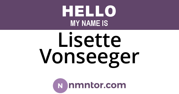 Lisette Vonseeger