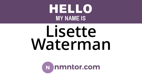 Lisette Waterman