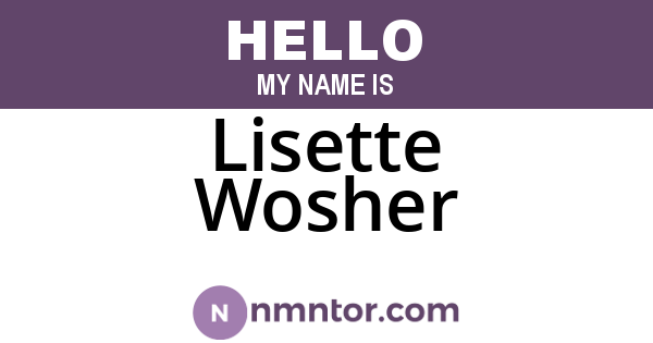 Lisette Wosher