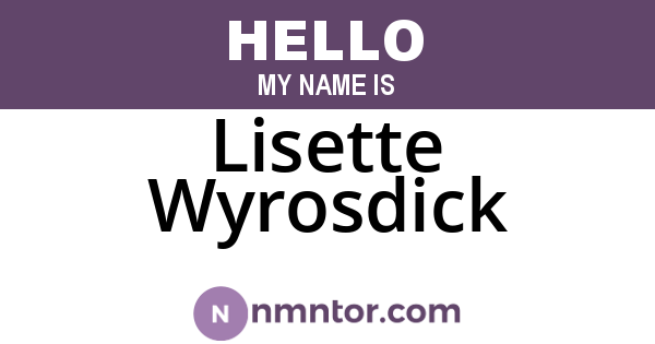 Lisette Wyrosdick