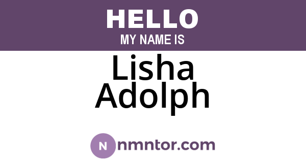 Lisha Adolph