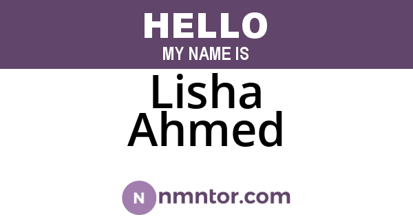 Lisha Ahmed