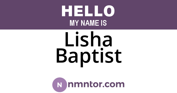 Lisha Baptist