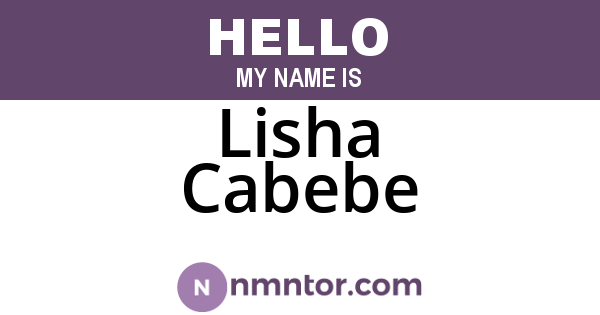 Lisha Cabebe