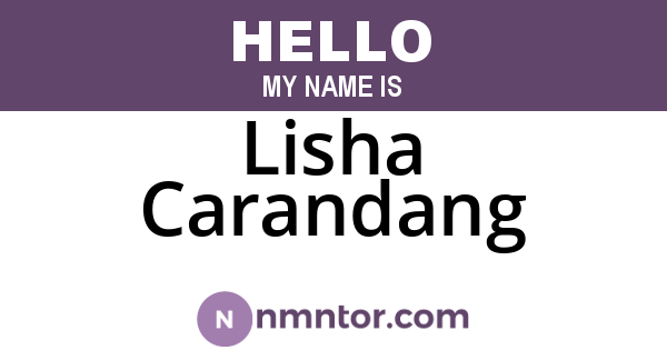 Lisha Carandang