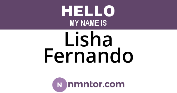 Lisha Fernando