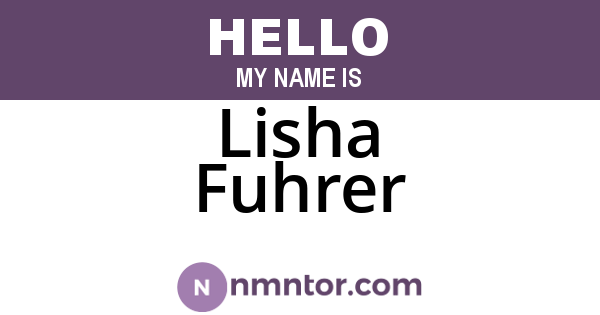 Lisha Fuhrer