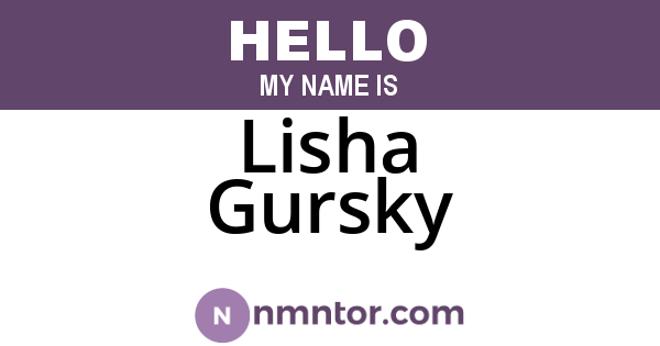 Lisha Gursky