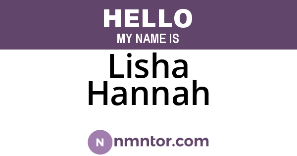 Lisha Hannah