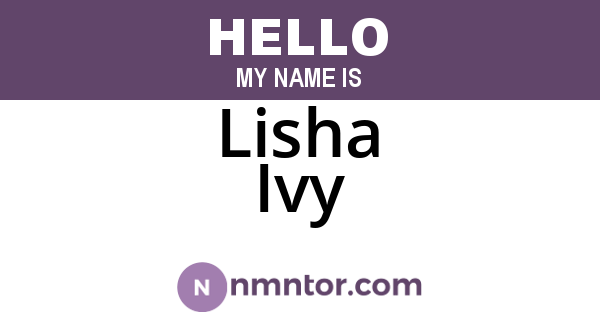 Lisha Ivy