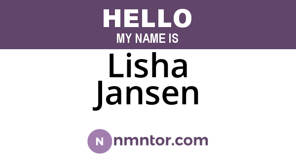 Lisha Jansen