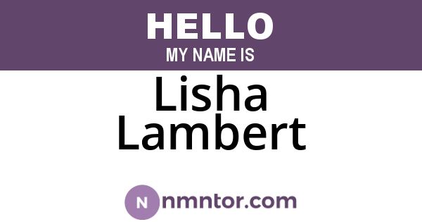 Lisha Lambert