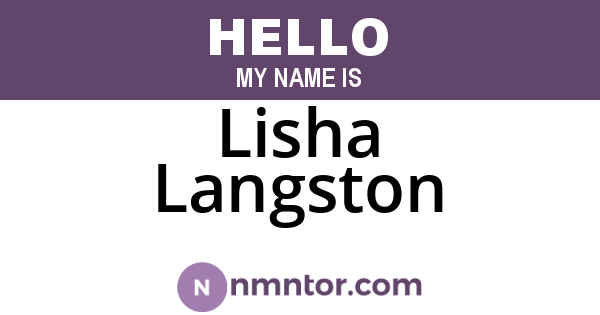 Lisha Langston
