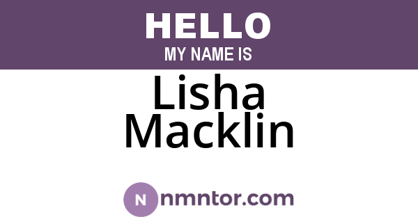Lisha Macklin