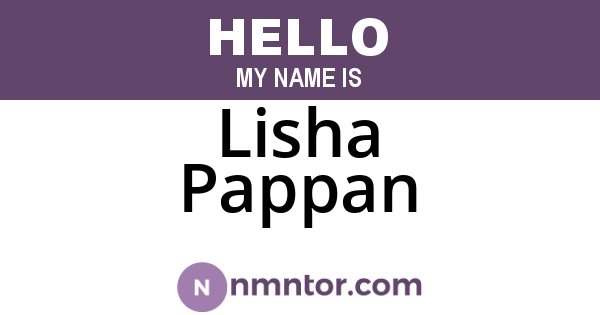 Lisha Pappan