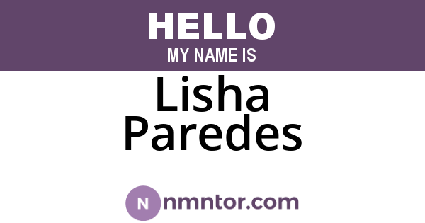 Lisha Paredes