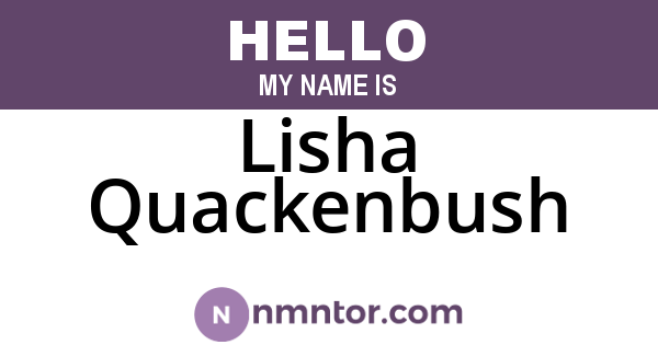 Lisha Quackenbush