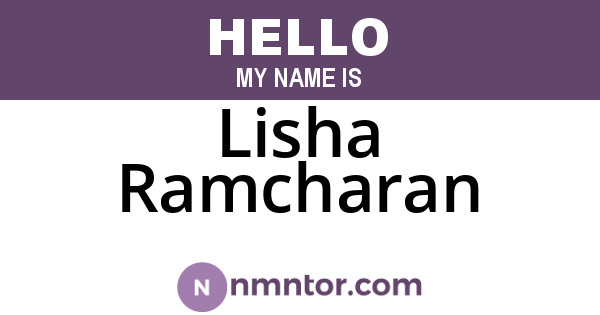 Lisha Ramcharan