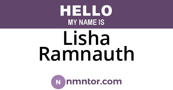 Lisha Ramnauth