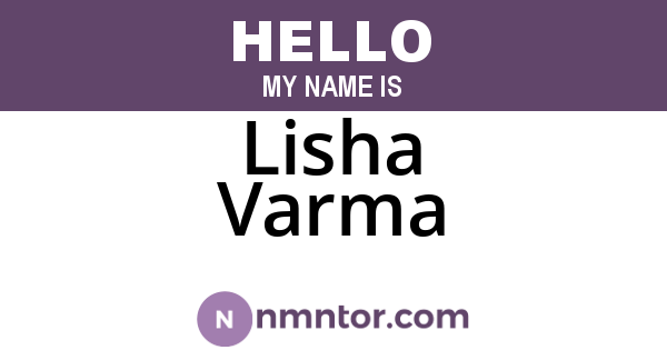 Lisha Varma