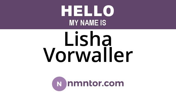 Lisha Vorwaller