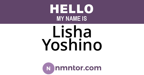 Lisha Yoshino