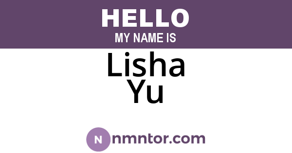 Lisha Yu