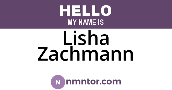 Lisha Zachmann