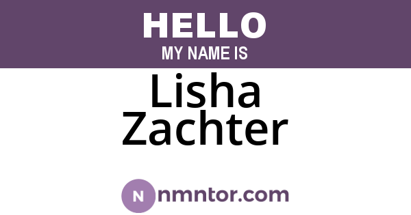 Lisha Zachter