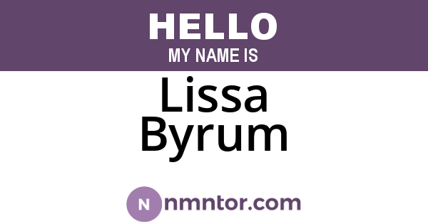 Lissa Byrum