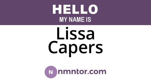 Lissa Capers