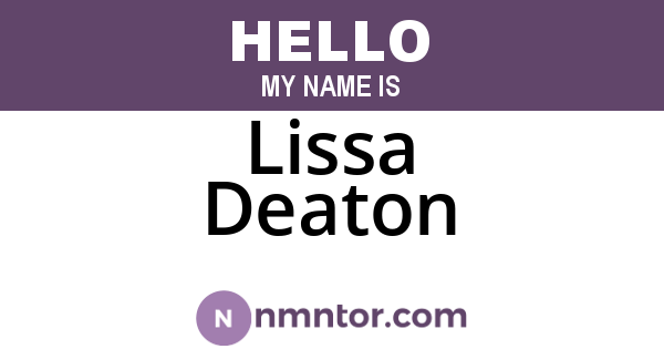 Lissa Deaton