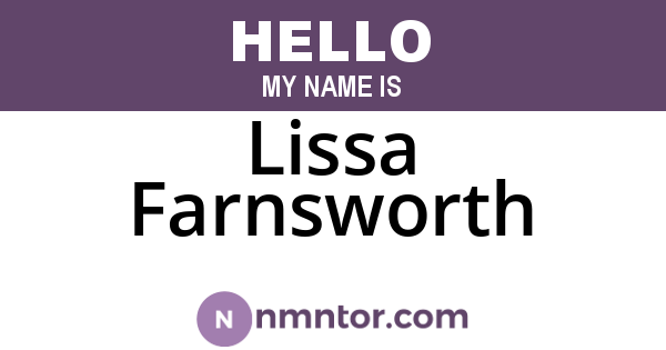 Lissa Farnsworth