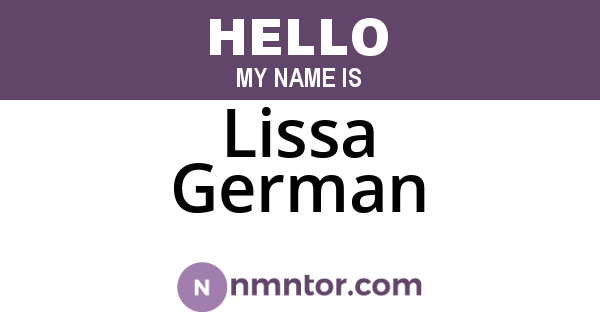 Lissa German
