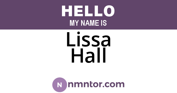 Lissa Hall